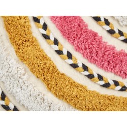 2 bawełniane poduszki dekoracyjne tuftowane z frędzlami 45 x 45 cm wielokolorowe JAMMU