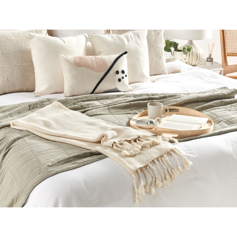 Koc NAZILLI Bawełna 125 x 150 cm Beżowy