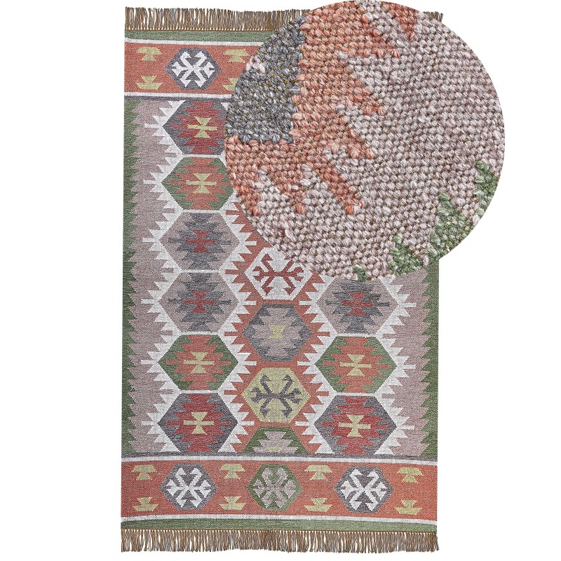 Dywan zewnętrzny 140 x 200 cm wielokolorowy SAHBAZ