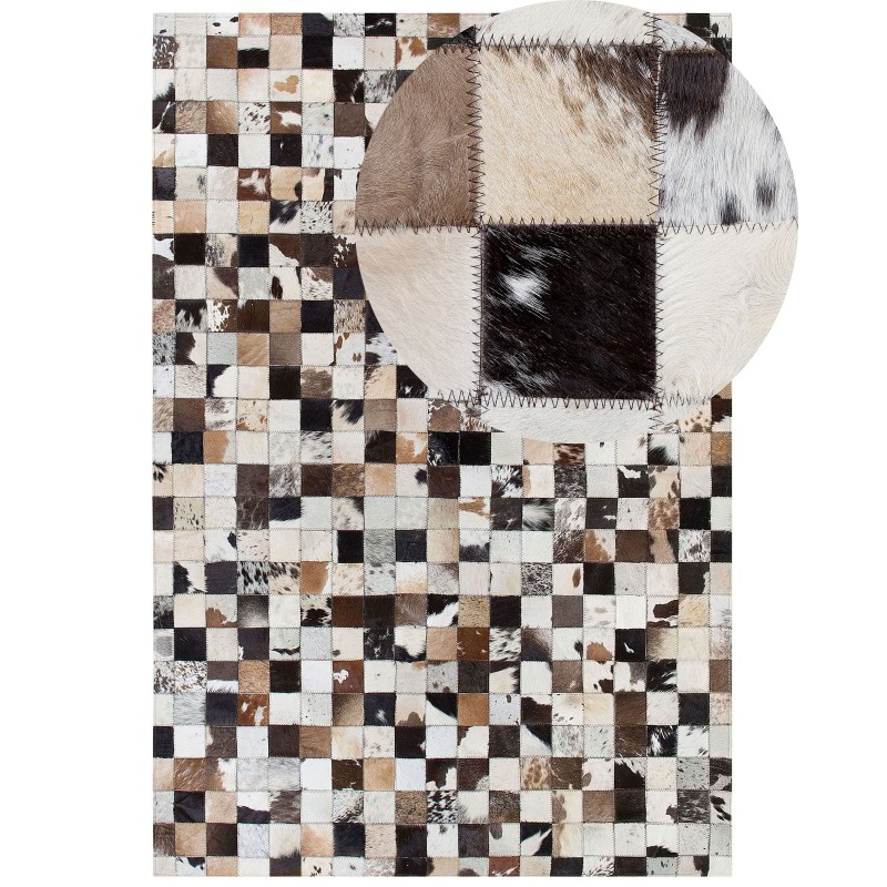 Dywan patchwork skórzany 160 x 230 cm wielokolorowy CERLI