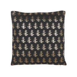 Zestaw 2 poduszek dekoracyjnych LEROY Bawełna 45 x 45 cm Czarny Wzór świąteczny