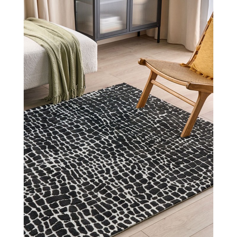 Dywan 160 x 230 cm czarno-biały PUNGE