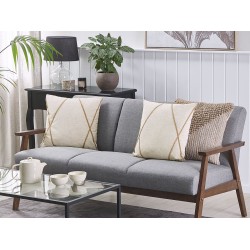 Zestaw 2 poduszek dekoracyjnych LICUALA 45 x 45 cm Beżowy Wzór geometryczny