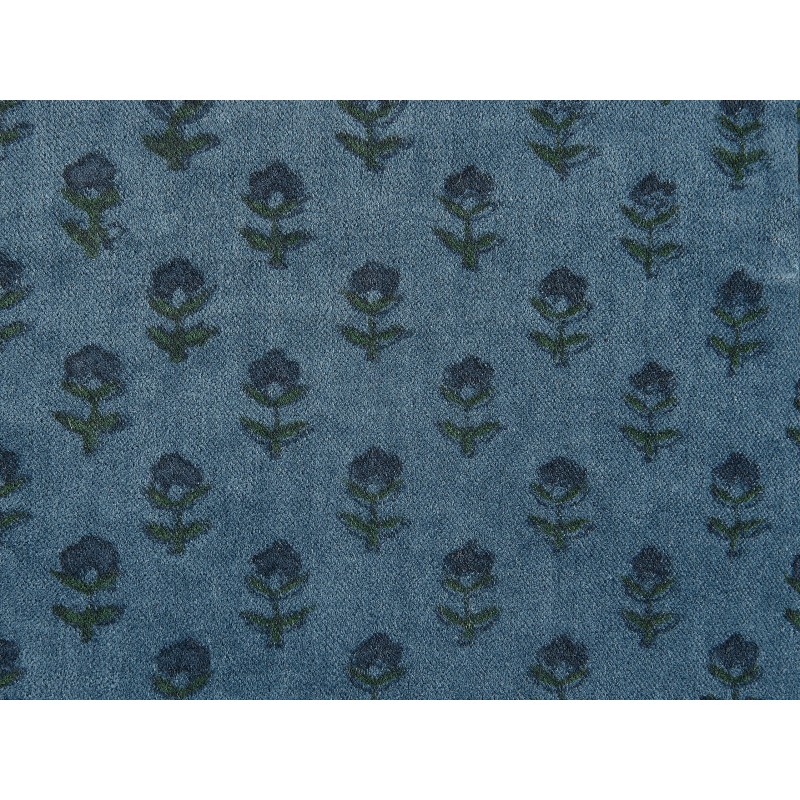 Zestaw 2 poduszek dekoracyjnych RIBES Welur 45 x 45 cm Ciemnoniebieski Wzór kwiatowy