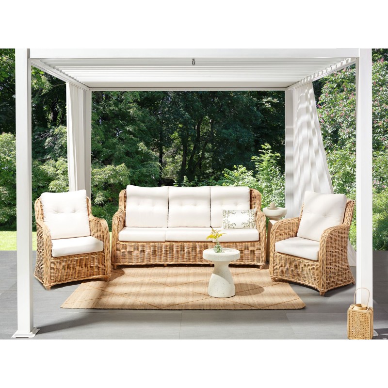 Zestaw ogrodowy dla 5 osób ALESSANO Rattan Naturalny