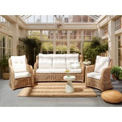 Zestaw ogrodowy dla 5 osób ALESSANO Rattan Naturalny