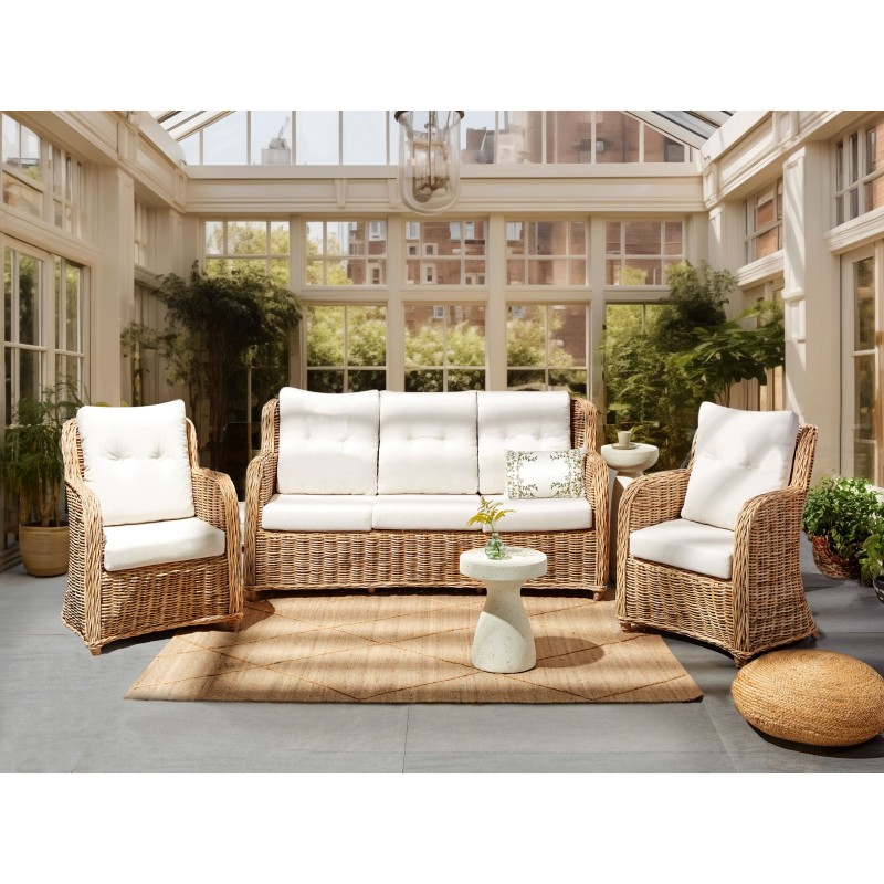 Zestaw ogrodowy dla 5 osób ALESSANO Rattan Naturalny