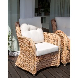 Zestaw ogrodowy dla 5 osób ALESSANO Rattan Naturalny