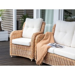 Zestaw ogrodowy dla 5 osób ALESSANO Rattan Naturalny