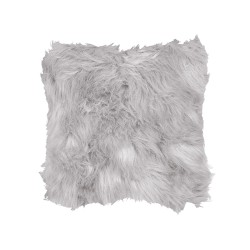Zestaw 2 poduszek dekoracyjnych LUBHA Sztuczne futro 42 x 42 cm Jasnoszary Jednolity