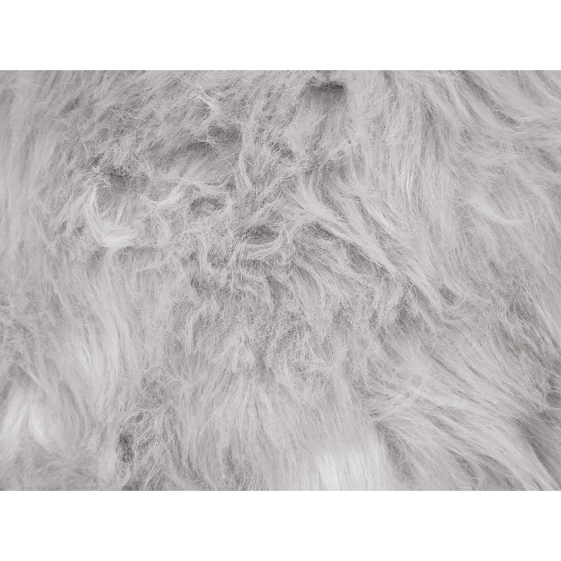 Zestaw 2 poduszek dekoracyjnych LUBHA Sztuczne futro 42 x 42 cm Jasnoszary Jednolity