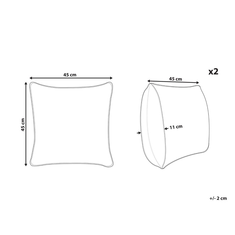 Zestaw 2 poduszek dekoracyjnych ZAMIA Bawełna 45 x 45 cm Biały Wzór świąteczny