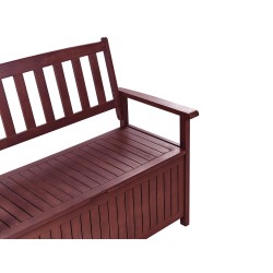 Ławka ogrodowa z poduchą SOVANA 120 cm ze schowkiem Drewno akacjowe Biały