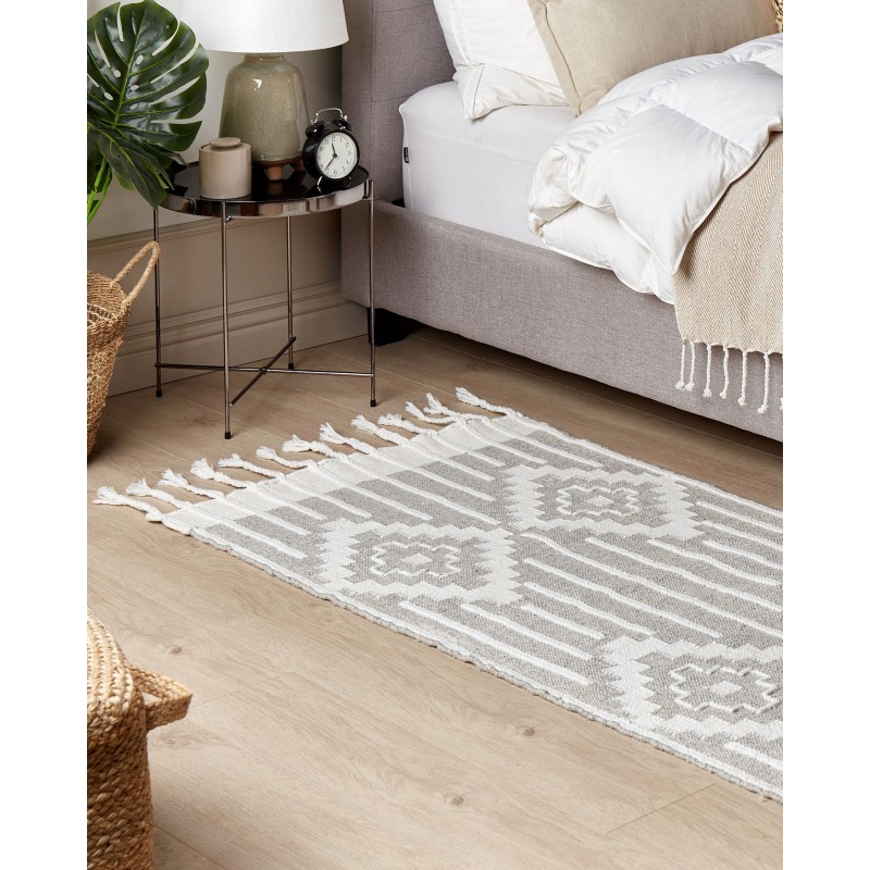 Dywan zewnętrzny 80 x 150 cm szaro-biały TABIAT