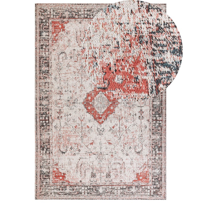 Dywan bawełniany 200 x 300 cm czerwony z beżowym ATTERA