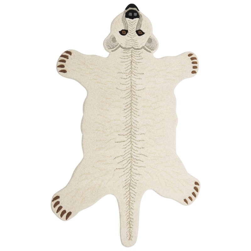 Dywan dziecięcy wełniany niedźwiedź 100 x 160 cm biały TAQQIQ