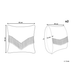Zestaw 2 poduszek dekoracyjnych SOFCA Bawełna 45 x 45 cm Beżowy Wzór geometryczny