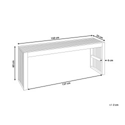 Stolik kawowy ogrodowy BELLANO 35 cm 150 cm Drewno akacjowe Brązowy