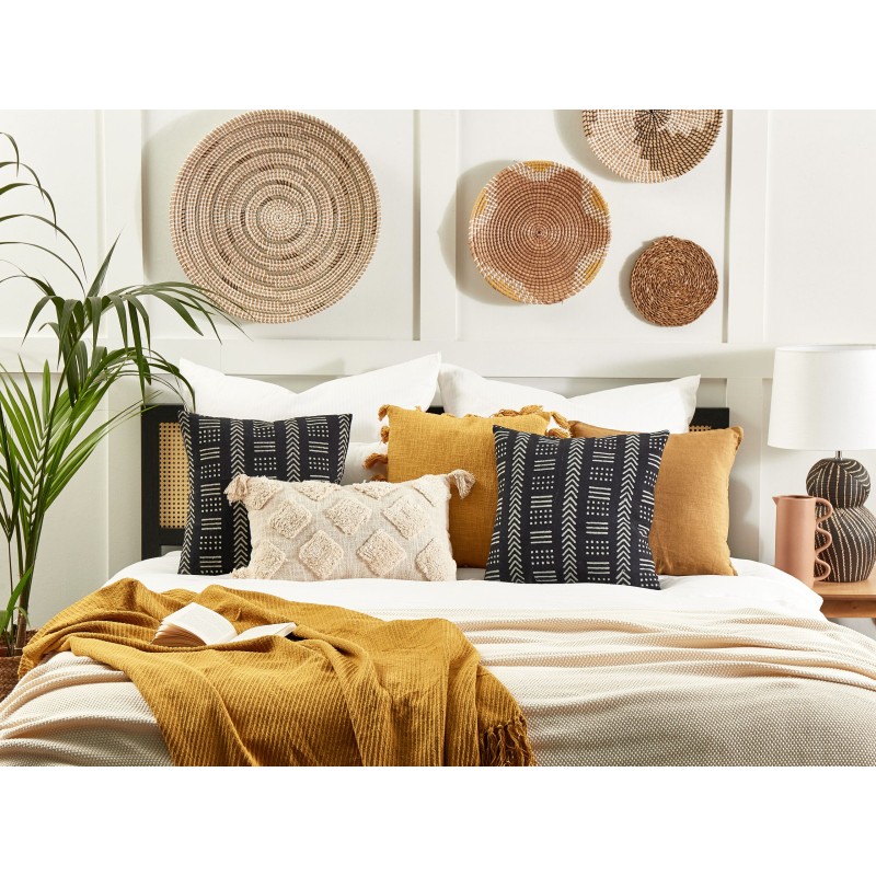 Poduszka dekoracyjna BENZOIN Bawełna 45 x 45 cm Czarny Wzór geometryczny