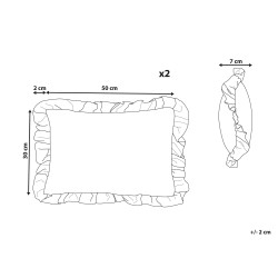 Zestaw 2 poduszek dekoracyjnych KALANCHOE Welur 30 x 50 cm Różowy Jednolity
