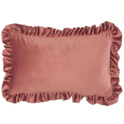 Zestaw 2 poduszek dekoracyjnych KALANCHOE Welur 30 x 50 cm Różowy Jednolity