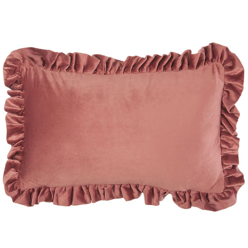 Zestaw 2 poduszek dekoracyjnych KALANCHOE Welur 30 x 50 cm Różowy Jednolity