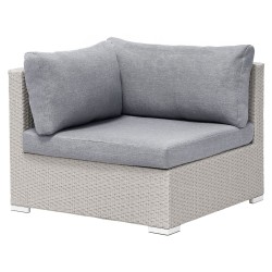 Narożnik ogrodowy ze stolikiem dla 4 osób SANO II Lewostronny Modułowy Technorattan Jasnoszary