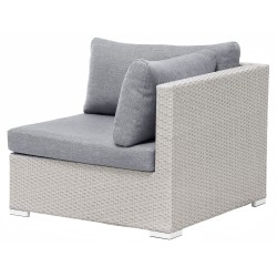 Narożnik ogrodowy ze stolikiem dla 4 osób SANO II Lewostronny Modułowy Technorattan Jasnoszary