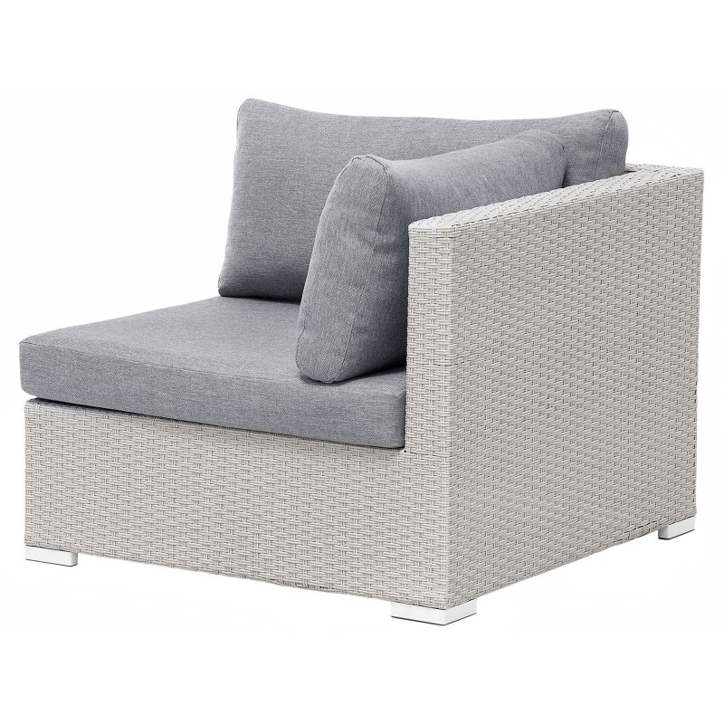 Narożnik ogrodowy ze stolikiem dla 4 osób SANO II Lewostronny Modułowy Technorattan Jasnoszary