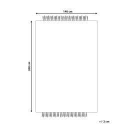 Dywan wełniany 140 x 200 cm czarny ze złamaną bielą ATLANTI