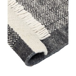Dywan wełniany 140 x 200 cm czarny ze złamaną bielą ATLANTI