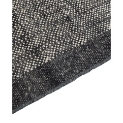 Dywan wełniany 140 x 200 cm czarny ze złamaną bielą ATLANTI