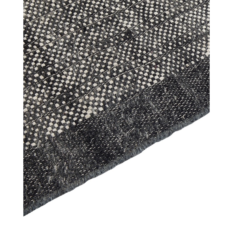 Dywan wełniany 140 x 200 cm czarny ze złamaną bielą ATLANTI