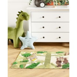 Dywan dziecięcy bawełniany motyw dżungli 80 x 150 cm wielokolorowy JANHTO