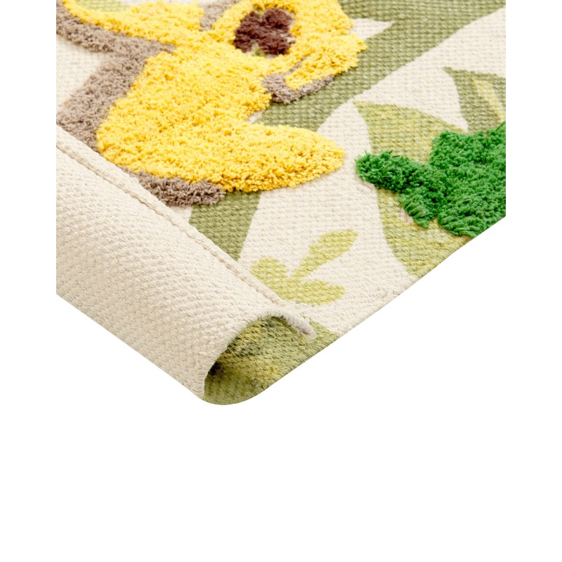 Dywan dziecięcy bawełniany motyw dżungli 80 x 150 cm wielokolorowy JANHTO