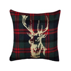 Zestaw 2 poduszek dekoracyjnych RUDOLPH 45 x 45 cm Czerwony Zielony Złoty Niebieski Czarny Wzór świąteczny