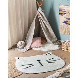Dywan dziecięcy kot ⌀ 100 cm szary KITTY