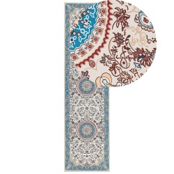 Dywan 80 x 300 cm beżowo-niebieski GORDES