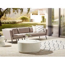 Sofa ogrodowa 3-osobowa lewostronna beżowa LORETELLO