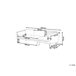 Sofa ogrodowa 3-osobowa lewostronna beżowa LORETELLO