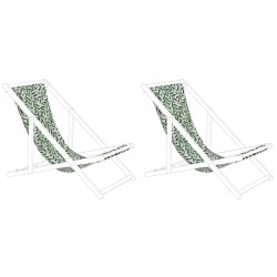 Zestaw 2 wymiennych tkanin do leżaków ogrodowych ANZIO/AVELLINO 44 x 134 cm Zielony