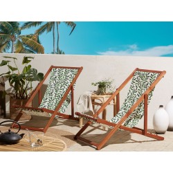 Zestaw 2 wymiennych tkanin do leżaków ogrodowych ANZIO/AVELLINO 44 x 134 cm Zielony