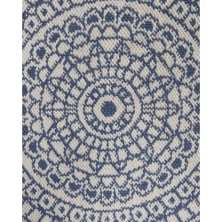 Dywan zewnętrzny dwustronny okrągły ⌀ 140 cm beżowo-niebieski YALAK