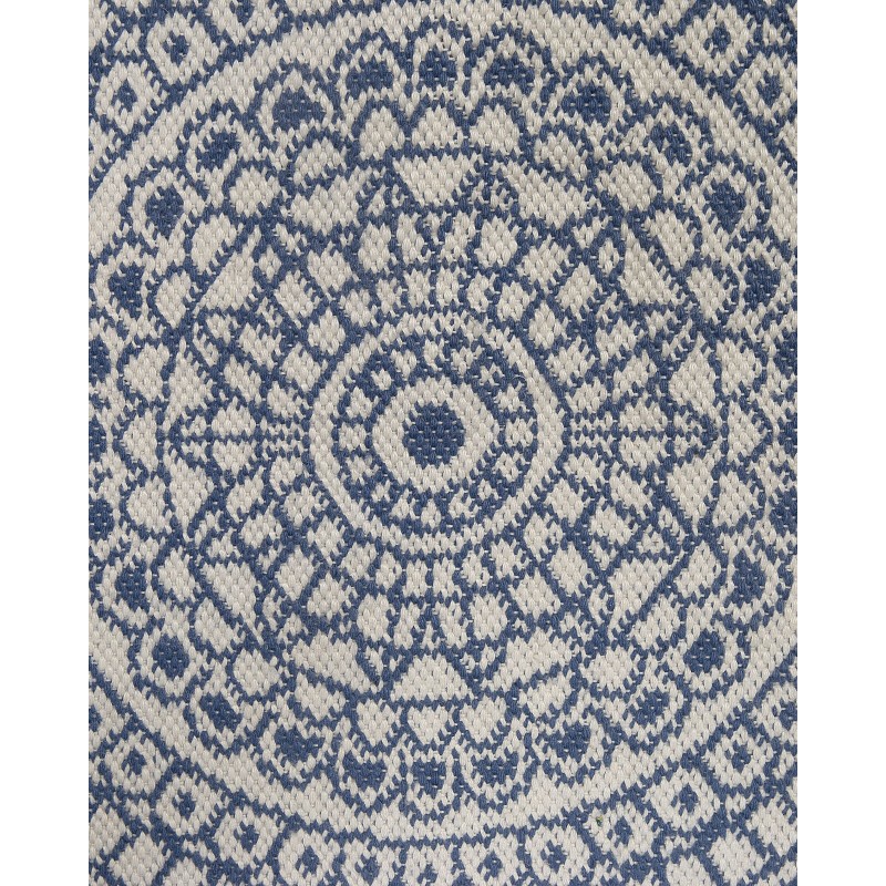 Dywan zewnętrzny dwustronny okrągły ⌀ 140 cm beżowo-niebieski YALAK