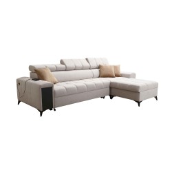 Venna I mini corner sofa with a sleeping function and USB port in Plusz fabric, Avra 14