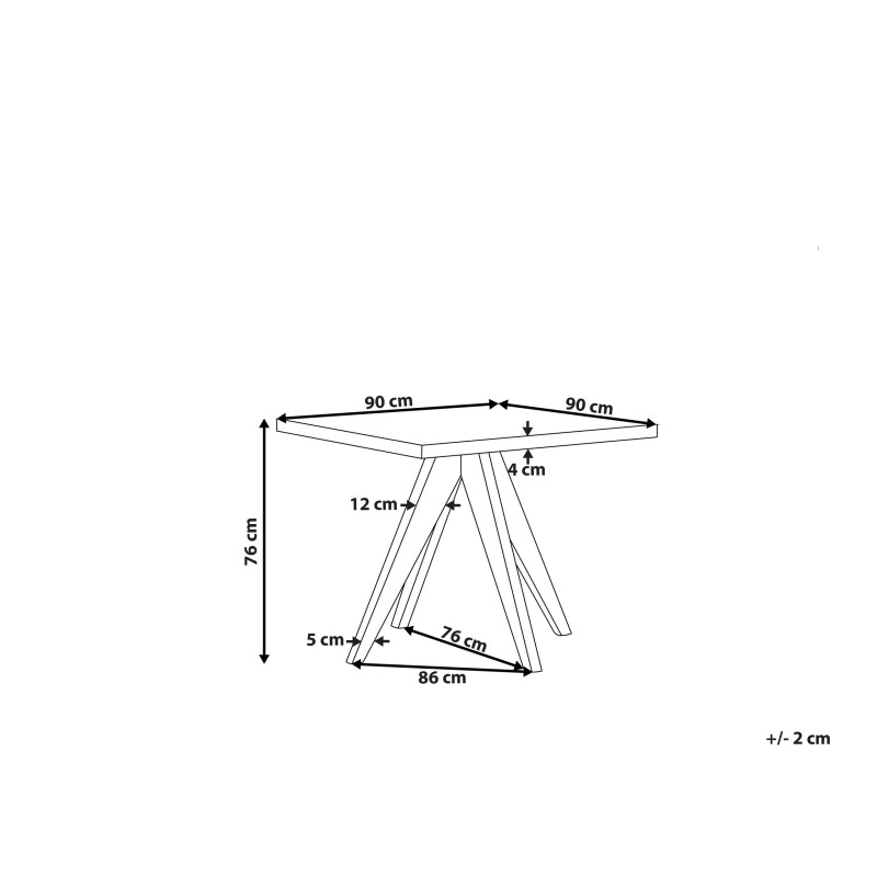 Stół ogrodowy OLBIA 90 cm 90 cm Beton Szary