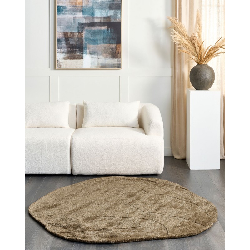 Dywan z wiskozy 160 x 160 cm zielony KASBO