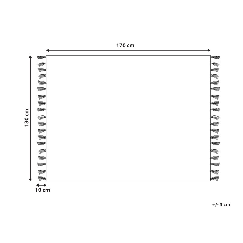 Koc KULAC Bawełna 130 x 170 cm Czarny