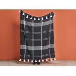 Koc KULAC Bawełna 130 x 170 cm Czarny