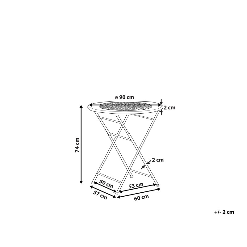 Stolik bistro BIVIO 90 cm 90 cm Metal Złamana biel